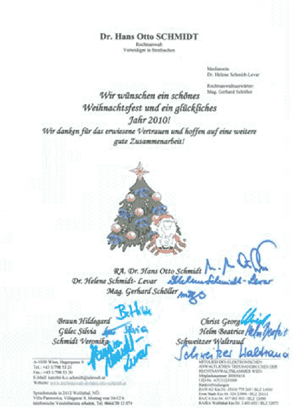 Weihnachtsgrüsse 2009